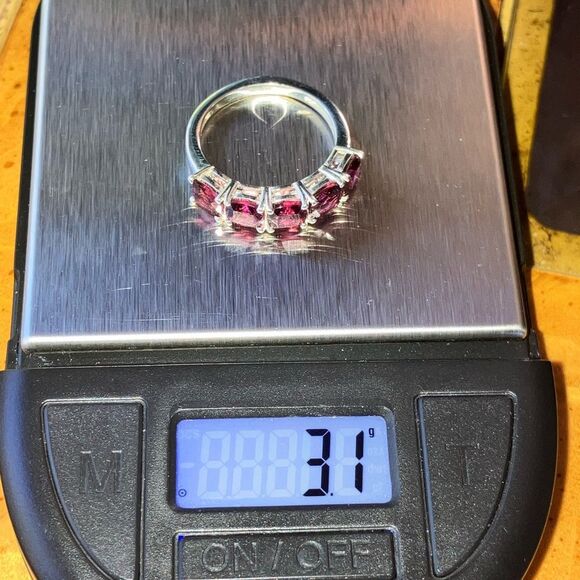 Natural Tanzanian Wine Garnet Sterling Silver Ring Size 7 - Picture 9 of 9